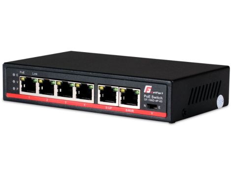 Switch PoE 4FE x PoE + 2FE Uplink, 65W (GF-106D-4P-65) GETFORT