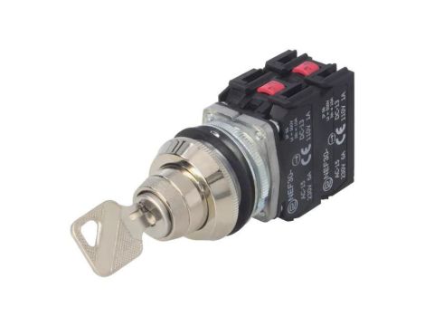 Przełącznik obrotowy z kluczem, Ilość pozycji stabilnych: 2, NC x3 + NO, 30mm W0-NEF30-B X3Y