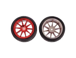 Koło czerwony Oś: gładka przykręcany Ø: 65mm Pokrycie: guma FIT0199-R