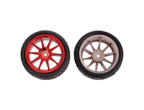 Koło czerwony Oś: gładka przykręcany Ø: 65mm Pokrycie: guma FIT0199-R