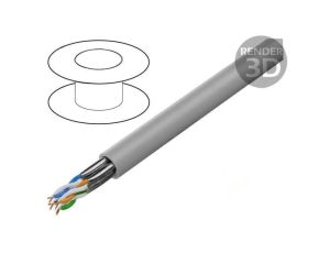Przewód U/FTP 4x2x23AWG Cat: 6a Cu PVC szary 305m LCS6-11CU-0305-S