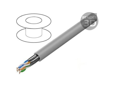 Przewód U/FTP 4x2x23AWG Cat: 6a Cu PVC szary 305m LCS6-11CU-0305-S
