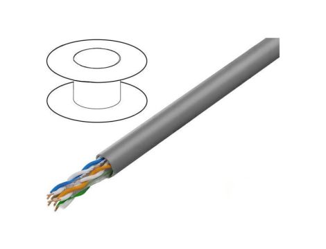 Przewód U/UTP 4x2x23AWG CCA PVC szary 100m LCU6-10CC-0100-S