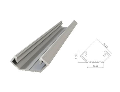 Narożny profil LED anoda srebrny 2010mm AL12-GLC1-AS-2020 GLALU