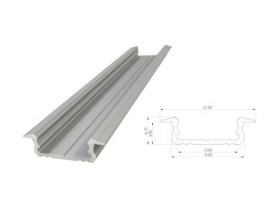 Wpuszczany profil LED anoda srebrny 5x16mm 2010mm AL12-GLG1-AS-2020 GLALU