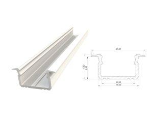 Wpuszczany profil LED biały lakier 9x16mm 2010mm AL12-GLG2-LW-2020 GLALU