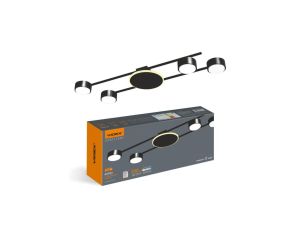 Lampa Sufitowa Żyrandol Oprawa 4x GX53 9W 830lm 2700K Ciepła Czarna Natynkowa Videx