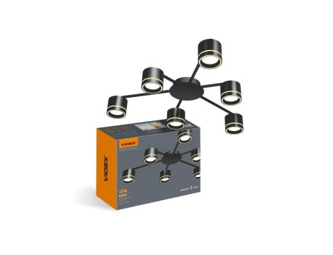 Lampa Sufitowa Żyrandol Oprawa 6x GX53 Czarna Natynkowa Videx
