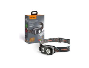 Latarka czołowa LED 5W 500lm 5000K 3 barwy światła czarna IP65