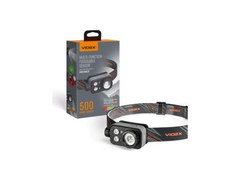 Latarka czołowa LED 5W 500lm 5000K 3 barwy światła czarna IP65