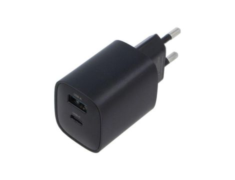 Zasilacz impulsowy, sieciowy,wtykowy, 5VDC, 3,4A, 30W, czarny TA-UC-PDQC30LCD-BK-01