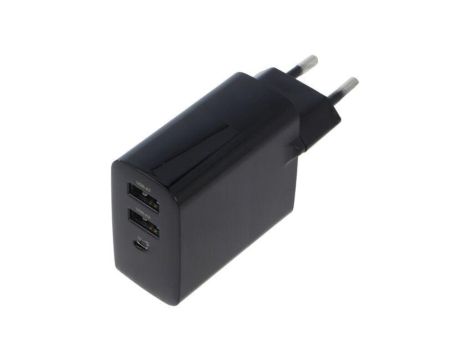 Zasilacz impulsowy, sieciowy,wtykowy, 5VDC, 3A, 30W, czarny, GaN TA-UC-PDQC30LCD-BK-02