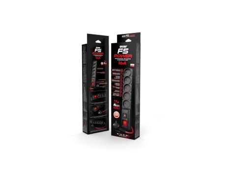 Listwa zasilająca ACAR R8 Power 1.5M 8X 230V PL czarna 16A W2450
