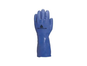 Rękawice z PVC na wkładzie z dżerseju odporne na węglowodory dł. 30 cm kolor niebieski rozmiar 10 MAIN VE780BL10