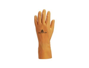 Rękawice z grubego lateksu flokowane dł. 30 cm gr. 1 mm kolor pomarańczowy rozmiar 10/11 MAIN VE450OR10