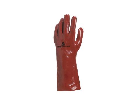 Rękawice z PVC na wkładzie z dżerseju całkowicie powlekane dł. 35 cm kolor czerwony rozmiar 10 MAIN PVC733510