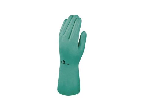 Rękawice z nitrylu flokowane dł. 33 cm gr. 040 mm kolor zielony rozmiar 8 MAIN VE801VE08