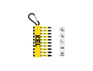 Końcówki wkrętakowe Phillips-Torx 10 szt., karabińczyk KW/P-T/KEL/10