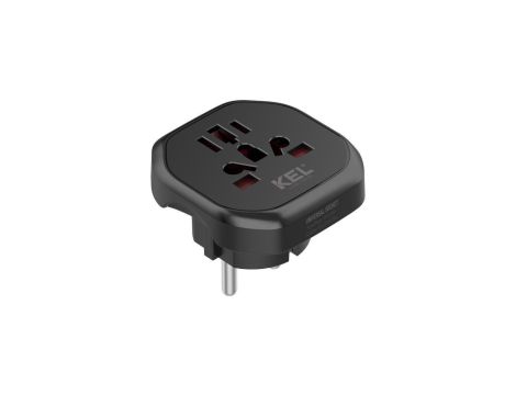 Adapter sieciowy uniwersalny (EU, UK, US, AU) AD-EU/UNI czarny