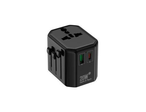 Uniwersalny adapter sieciowy (EU, UK, US, AU), szybkie ładowanie PD20W+QC AD-2/EU/UNI/20W