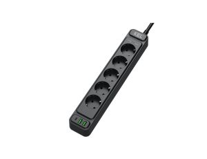 Listwa przepięciowa, 5 gniazd 2p+Z oraz gniazdami 2xUSB A, 1xUSB C, 5m, SCHUKO KEL