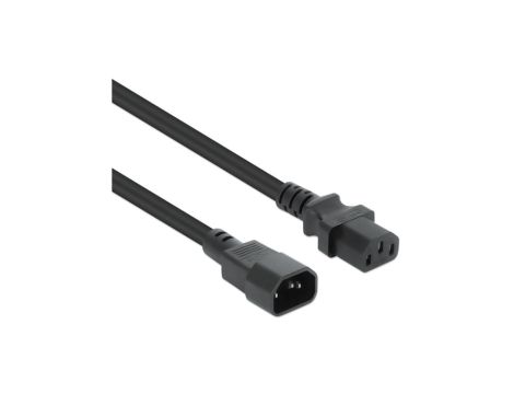 Przedłużacz zasilania IEC C13 - C14 czarny /5 m/