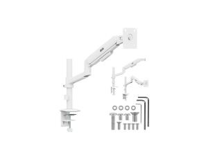 Uchwyt / wieszak na monitor Ergo Office, sprężyna gazowa, 17-32, 1-10kg, biały matt, max. VESA 100x100, ER-691 W