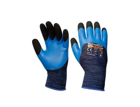 Rękawice ochronne, spieniony latex super tech blue fix R.8