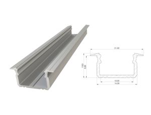 Wpuszczany profil LED anoda srebrny 9x16mm 2010mm AL12-GLG2-AS-2020 GLALU