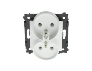 LC Argo gniazdo podwójne z uziemieniem modułowe bez ramki białe pt podtynkowe 9010