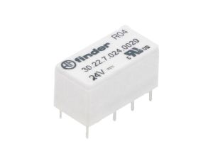 Przekaźnik elektromagnetyczny, DPDT, Ucewki: 24VDC, 2A/125VAC 30.22.7.024.0020