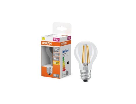 Żarówka LED OSRAM E27 A60 5.9W zamiennik 60W 806lm 2700K Ciepła 300 Filament Klasa D 3 Lata Gwarancji