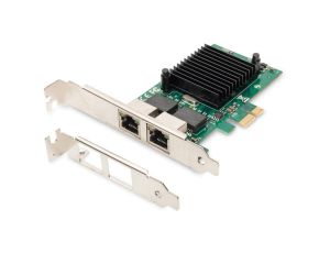 Karta sieciowa przewodowa PCI Express 2x RJ45 Gigabit 10/100/1000Mbps Low Profile DN-10132