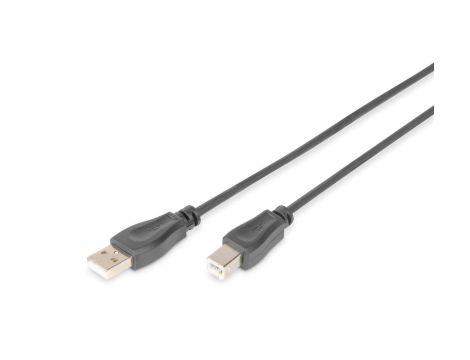 Kabel USB A/USB B M/M czarny 1m USB 2.0 HighSpeed AK-300105-010-S