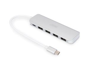 HUB 4-portowy USB 3.0 SuperSpeed z Typ C PDaktywny, aluminium DA-70242-1