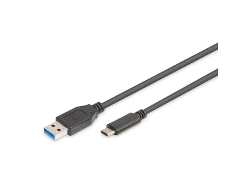 Kabel USB A/USB C M/M czarny 1m USB 3.1 Gen.1 SuperSpeed 5Gbps AK-300136-010-S