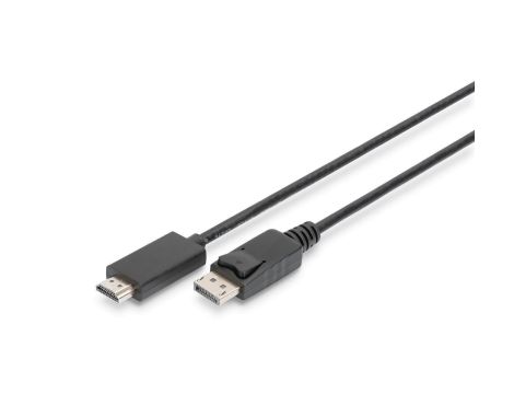 Kabel DP/HDMI A M/M z zatrzaskiem czarny 2m DisplayPort 1.2 4K 60Hz UHD AK-340303-020-S