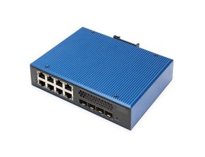 Przełącznik przemysłowy L2+ z zasilaniem POE, 8 portów Gigabit Ethernet RJ45 + 4 porty 10G SFP DN-651161