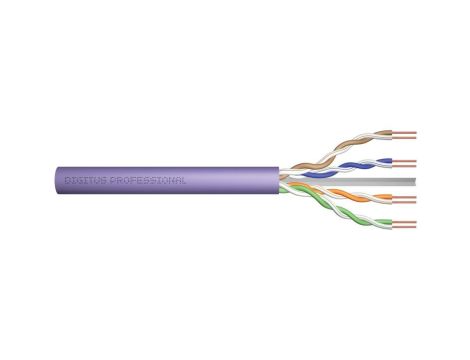 Kabel instalacyjny DIGITUS kat.6, U/UTP, B2ca, AWG 23/1, LSOH, 100m, fioletowy DK-1616-VH-1