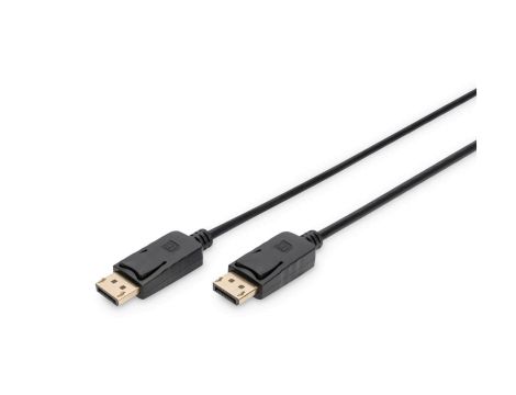 Kabel DP/DP M/M z zatrzaskami czarny 2m DisplayPort 1080p 60Hz FHD AK-340103-020-S