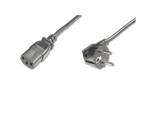 Kabel Schuko kątowy/IEC C13 M/Ż czarny 2,5m zasilający AK-440100-025-S