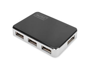 HUB 4-portowy USB 2.0 HighSpeed aktywny, czarno-srebrny DA-70220