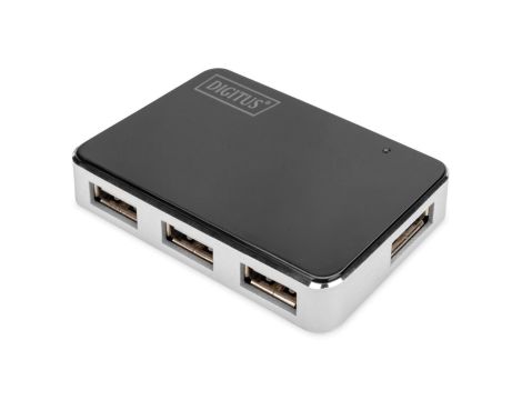 HUB 4-portowy USB 2.0 HighSpeed aktywny, czarno-srebrny DA-70220