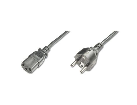 Kabel Schuko prosty/IEC C13 M/Ż czarny 1,2m zasilający AK-440110-012-S