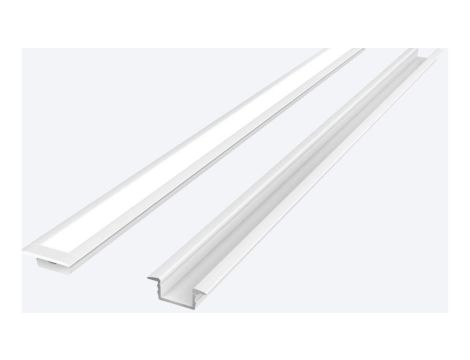 Profil aluminiowy z kloszem do taśmy led wpuszczany podtynkowy biały 2m - zestaw 5 lat gwar.
