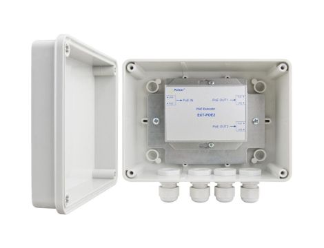 EXTENDER POE W OBUDOWIE HERMETYCZNEJ DO 2 KAMER IP Pulsar EXT-POE2H