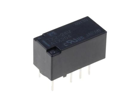 Przekaźnik elektromagnetyczny subminiaturowy, sygnałowy DPDT, max. 220V DC TX2-24V