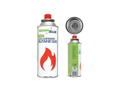 Kartusz gazowy 227g GreenBlue. certyfikat: Pi 0875, zgodny z normą EN417, butan, zakres działania -10c do+ 40c, GB227