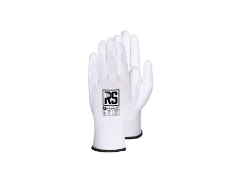Rękawice nylon + poliuretan ultra tec (rnypo) biała R.8