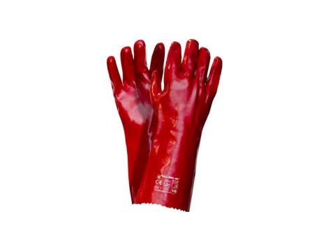 Rękawice pcv długie full red 40CM
